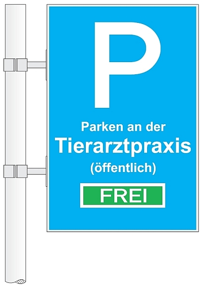 Hiweischild zur Parkplatzzufahrt